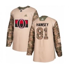 Men Ottawa Senators #81 Ron Hainsey Authentic Camo Veterans Day Practice Hockey Stitched Jersey