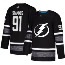 Men Adidas Tampa Bay Lightning #91 Steven Stamkos Black 2019 All-Star Game Parley Authentic Stitched NHL Jersey