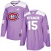 Men Adidas Montreal Canadiens #15 Jesperi Kotkaniemi Authentic Purple Fights Cancer Practice NHL Jersey