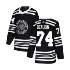 Men Chicago Blackhawks #74 Nicolas Beaudin Authentic Black Alternate Hockey Stitched Jersey