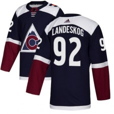 Men Adidas Colorado Avalanche #92 Gabriel Landeskog Authentic Navy Blue Alternate NHL Jersey