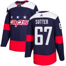 Men Adidas Washington Capitals #67 Riley Sutter Authentic Navy Blue 2018 Stadium Series NHL Jersey