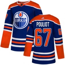 Men Adidas Edmonton Oilers #67 Benoit Pouliot Premier Royal Blue Alternate NHL Jersey