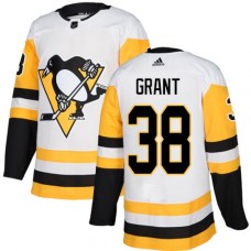 Men Adidas Pittsburgh Penguins #38 Derek Grant Authentic White Away NHL Jersey