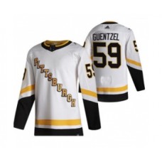 Men Pittsburgh Penguins #59 Jake Guentzel White 2020-21 Reverse Retro Alternate Hockey Stitched Jersey