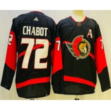 Men Ottawa Senators #72 Thomas Chabot Black 2022 Reverse Retro Authentic Stitched Jersey