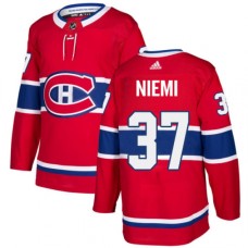 Men Adidas Montreal Canadiens #37 Antti Niemi Authentic Red Home NHL Jersey