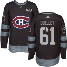 Men Adidas Montreal Canadiens #61 Xavier Ouellet Authentic Black 1917-2017 100th Anniversary NHL Jersey