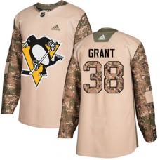 Men Adidas Pittsburgh Penguins #38 Derek Grant Authentic Camo Veterans Day Practice NHL Jersey