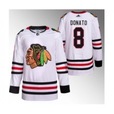 Men Chicago Blackhawks #8 Ryan Donato White Stitched Hockey Jersey