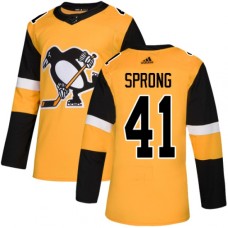 Men Adidas Pittsburgh Penguins #41 Daniel Sprong Premier Gold Alternate NHL Jersey