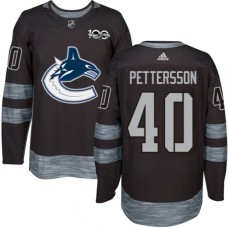 Men Adidas Vancouver Canucks #40 Elias Pettersson Black 1917-2017 100th Anniversary Stitched NHL Jersey