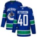 Men Adidas Vancouver Canucks #40 Elias Pettersson Blue Home Authentic Stitched NHL Jersey