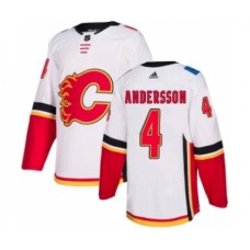 Men Adidas Calgary Flames #4 Rasmus Andersson Authentic White Away NHL Jersey