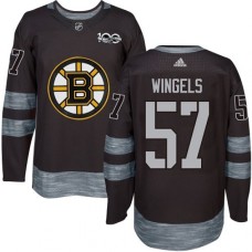 Men Adidas Boston Bruins #57 Tommy Wingels Authentic Black 1917-2017 100th Anniversary NHL Jersey