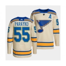 Men St. Louis Blues #55 Colton Parayko Cream 2022 Winter Classic Stitched Jersey