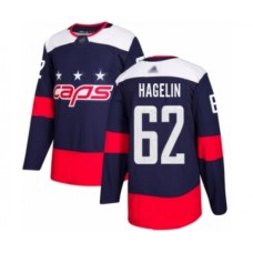 Men Washington Capitals #62 Carl Hagelin Authentic Navy Blue 2018 Stadium Series Hockey Stitched Jersey