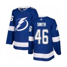 Men Tampa Bay Lightning #46 Gemel Smith Authentic Royal Blue Home Hockey Stitched Jersey