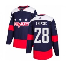 Men Washington Capitals #28 Brendan Leipsic Authentic Navy Blue 2018 Stadium Series Hockey Stitched Jersey