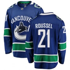 Men Vancouver Canucks #21 Antoine Roussel Fanatics Branded Blue Home Breakaway NHL Jersey