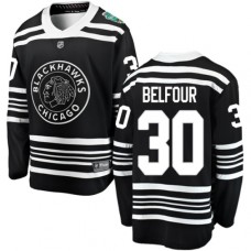 Men Chicago Blackhawks #30 ED Belfour Black 2019 Winter Classic Fanatics Branded Breakaway NHL Jersey