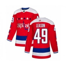 Men Washington Capitals #49 Brett Leason Authentic Red Alternate Hockey Stitched Jersey