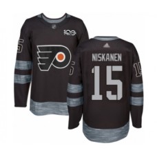 Men Philadelphia Flyers #15 Matt Niskanen Authentic Black 1917-2017 100th Anniversary Hockey Stitched Jersey