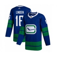 Men Vancouver Canucks #16 Trevor Linden Authentic Royal Blue Alternate Hockey Stitched Jersey