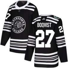 Men Adidas Chicago Blackhawks #27 Adam Boqvist Authentic Black 2019 Winter Classic NHL Jersey