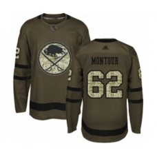 Men Buffalo Sabres #62 Brandon Montour Authentic Green Salute to Service Hockey Stitched Jersey