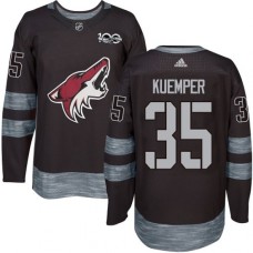 Men Adidas Arizona Coyotes #35 Darcy Kuemper Authentic Black 1917-2017 100th Anniversary NHL Jersey