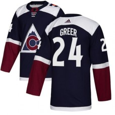 Men Adidas Colorado Avalanche #24 A.J. Greer Premier Navy Blue Alternate NHL Jersey