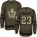 Men Adidas Toronto Maple Leafs #23 Travis Dermott Authentic Green Salute to Service NHL Jersey