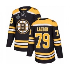 Men Boston Bruins #79 Jeremy Lauzon Authentic Black Home 2019 Stanley Cup Final Bound Hockey Jersey