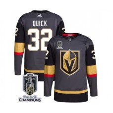 Men Vegas Golden Knights #32 Jonathan Quick Gray 2023 Stanley Cup Champions Stitched Jersey