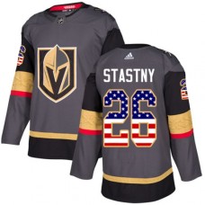 Men Adidas Vegas Golden Knights #26 Paul Stastny Authentic Gray USA Flag Fashion NHL Jersey