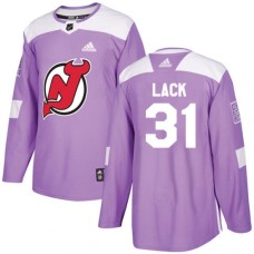 Men Adidas New Jersey Devils #31 Eddie Lack Authentic Purple Fights Cancer Practice NHL Jersey