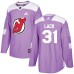 Men Adidas New Jersey Devils #31 Eddie Lack Authentic Purple Fights Cancer Practice NHL Jersey