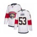 Men Florida Panthers #53 John Ludvig Authentic White Away Hockey Stitched Jersey