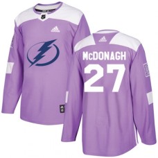 Men Adidas Tampa Bay Lightning #27 Ryan McDonagh Authentic Purple Fights Cancer Practice NHL Jersey