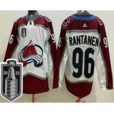 Men Colorado Avalanche #96 Mikko Rantanen White 2022 Stanley Cup Stitched Jersey