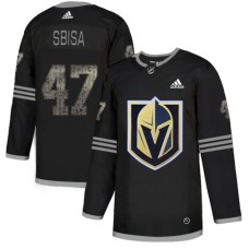 Men Adidas Vegas Golden Knights #47 Luca Sbisa Black Authentic Classic Stitched NHL Jersey