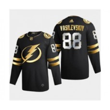 Men Tampa Bay Lightning #88 Andrei Vasilevskiy Black Golden Edition Limited Stitched Hockey Jersey