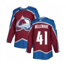 Men Colorado Avalanche #41 Pierre-Edouard Bellemare Authentic Burgundy Red Home Hockey Stitched Jersey