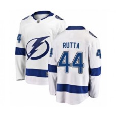 Men Tampa Bay Lightning #44 Jan Rutta Fanatics Branded White Away Breakaway Hockey Stitched Jersey