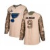 Men St. Louis Blues #9 Doug Gilmour Authentic Camo Veterans Day Practice 2019 Stanley Cup Champions Hockey Jersey