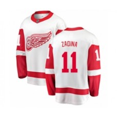 Men Detroit Red Wings #11 Filip Zadina Authentic White Away Fanatics Branded Breakaway NHL Jersey