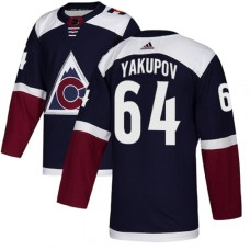 Men Adidas Colorado Avalanche #64 Nail Yakupov Authentic Navy Blue Alternate NHL Jersey