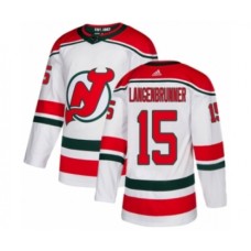 Men Adidas New Jersey Devils #15 Jamie Langenbrunner Premier White Alternate NHL Jersey