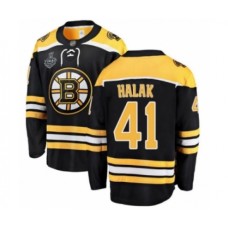 Men Boston Bruins #41 Jaroslav Halak Authentic Black Home Fanatics Branded Breakaway 2019 Stanley Cup Final Bound Hockey Jersey